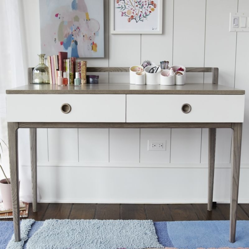 Kids Wrightwood Grey Stain and White Desk - Image 7