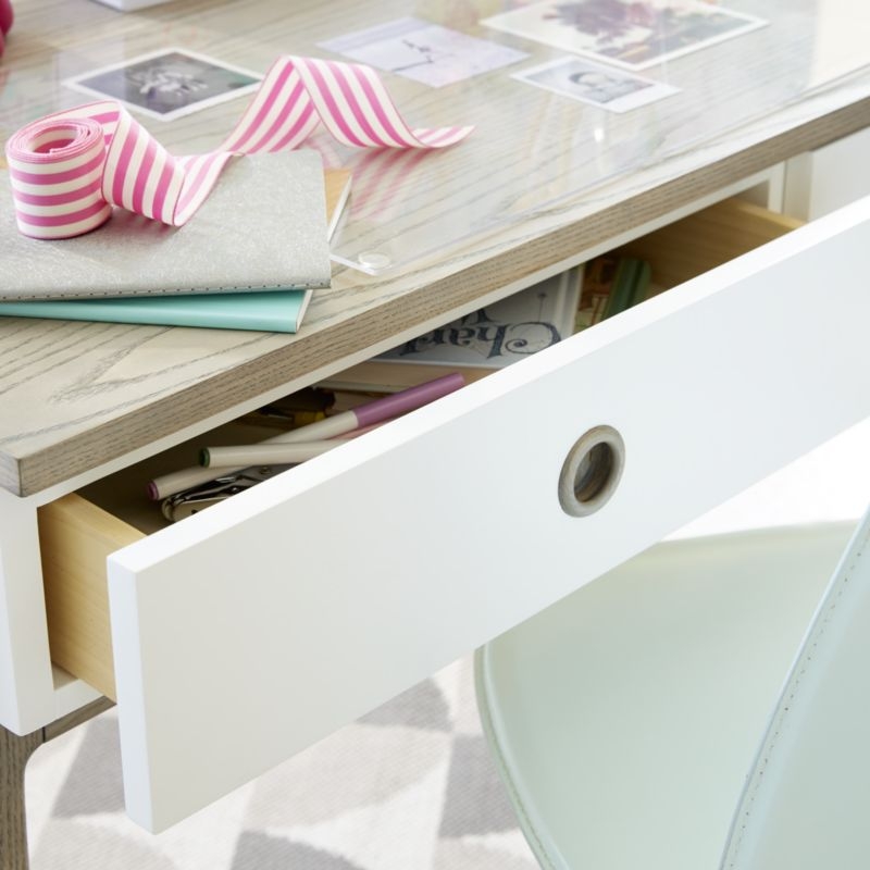 Kids Wrightwood Grey Stain and White Desk - Image 8