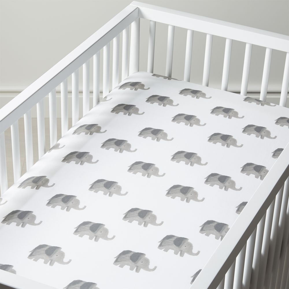 Organic Wild Excursion Elephant Crib Fitted Sheet - Image 0