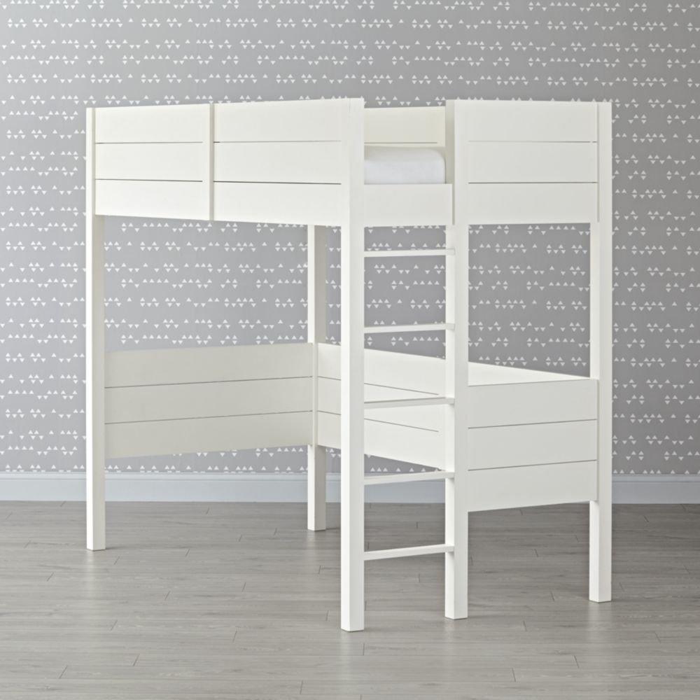 Parke White Wood Kids Twin Loft Bed - Image 0