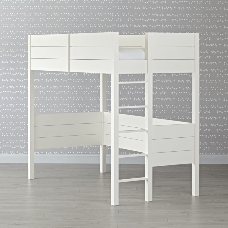 Parke White Wood Kids Twin Loft Bed - Image 5