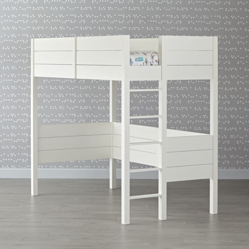 Parke White Wood Kids Twin Loft Bed - Image 8