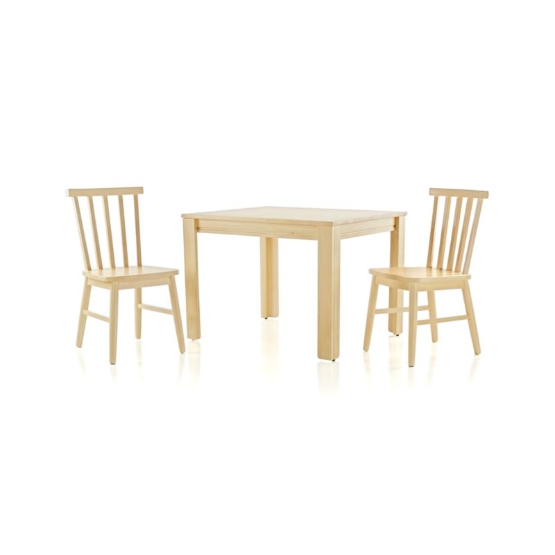 Small Adjustable Natural Kids Table and Shore Kids Chairs Set - Image 1