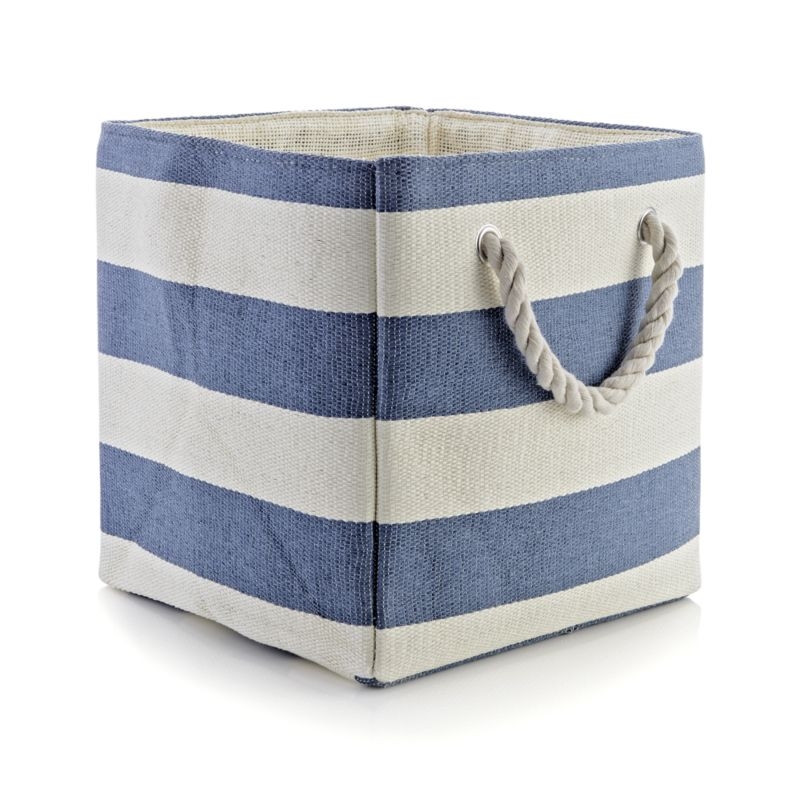 Stripes Around Blue Cube Bin - Image 6