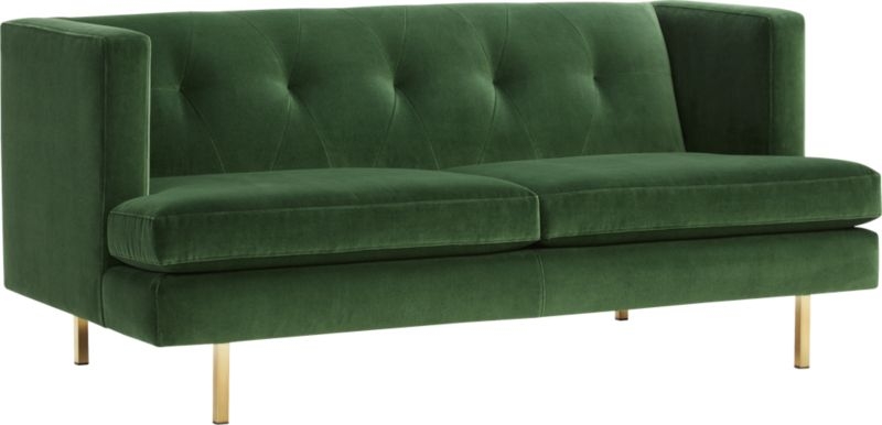 AVEC EMERALD GREEN APARTMENT SOFA WITH BRASS LEGS//Como, Emerald - Image 3