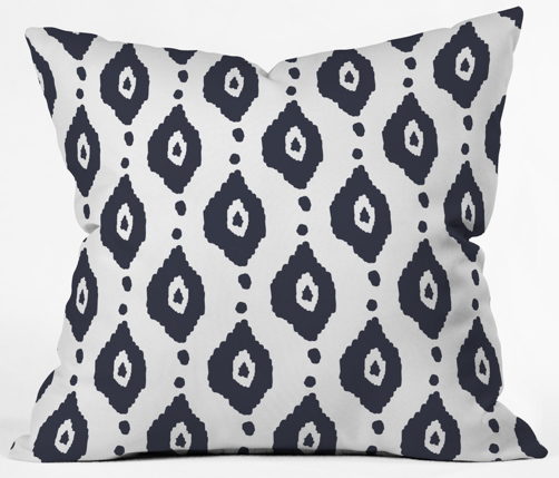 NAVY IKAT Throw Pillow By Allyson Johnson - Image 0
