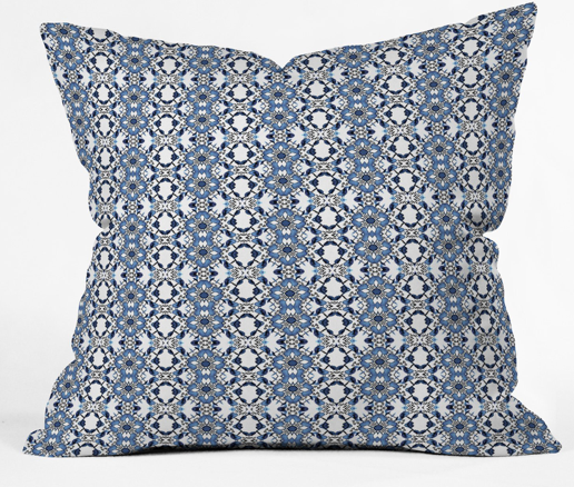 BLUE JEWELS Throw Pillow By Lisa Argyropoulos- 20x20 with insert - Image 0