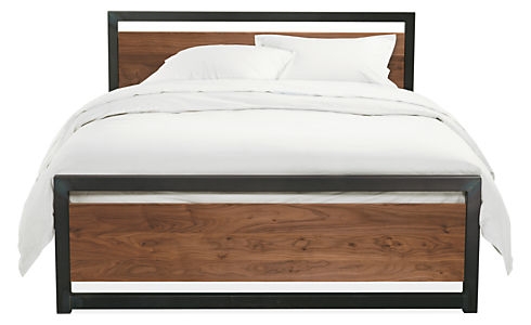 Piper Wood Panel Bed in Natural Steel-Queen - Image 1