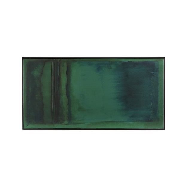 "Emerald" Framed Reproduction Abstract Wall Art Print 38"x74" by Susan Stone - Image 1