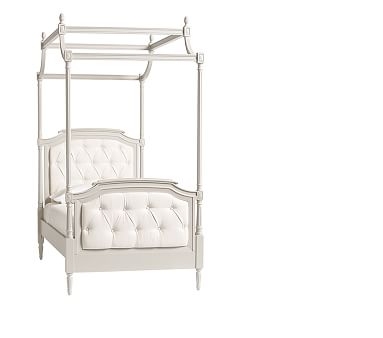 Blythe Full Upholstered Canopy Bed, French White - Image 1