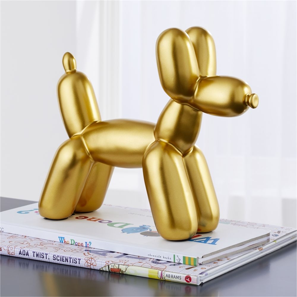 Gold Dog Balloon Animal Bookend - Image 0
