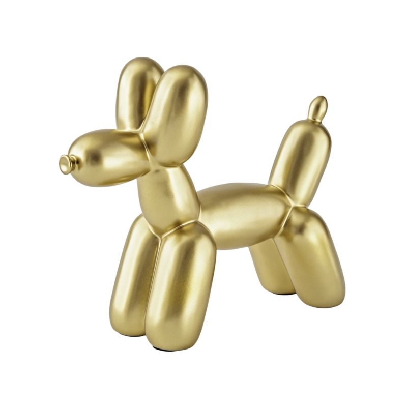 Gold Dog Balloon Animal Bookend - Image 1