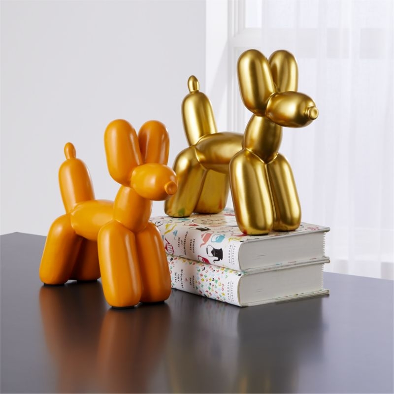 Gold Dog Balloon Animal Bookend - Image 3