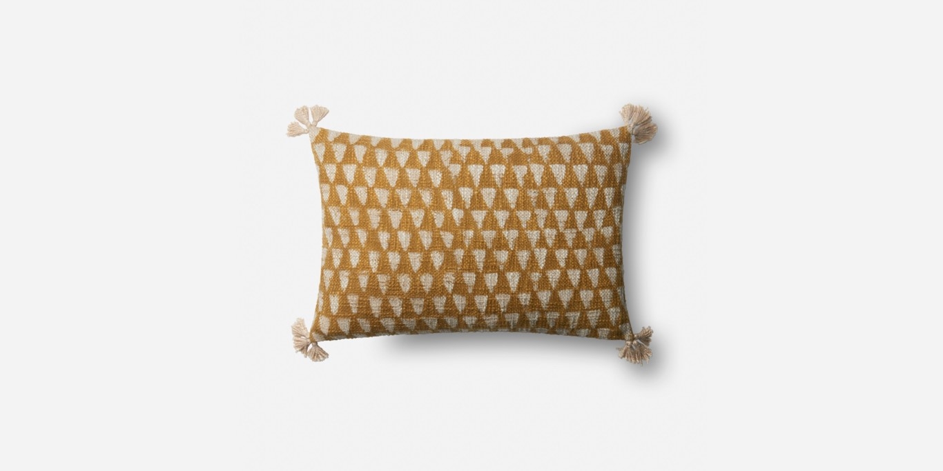 P0587 GOLD PILLOW - 13x21 - POLY INSERT - Image 0