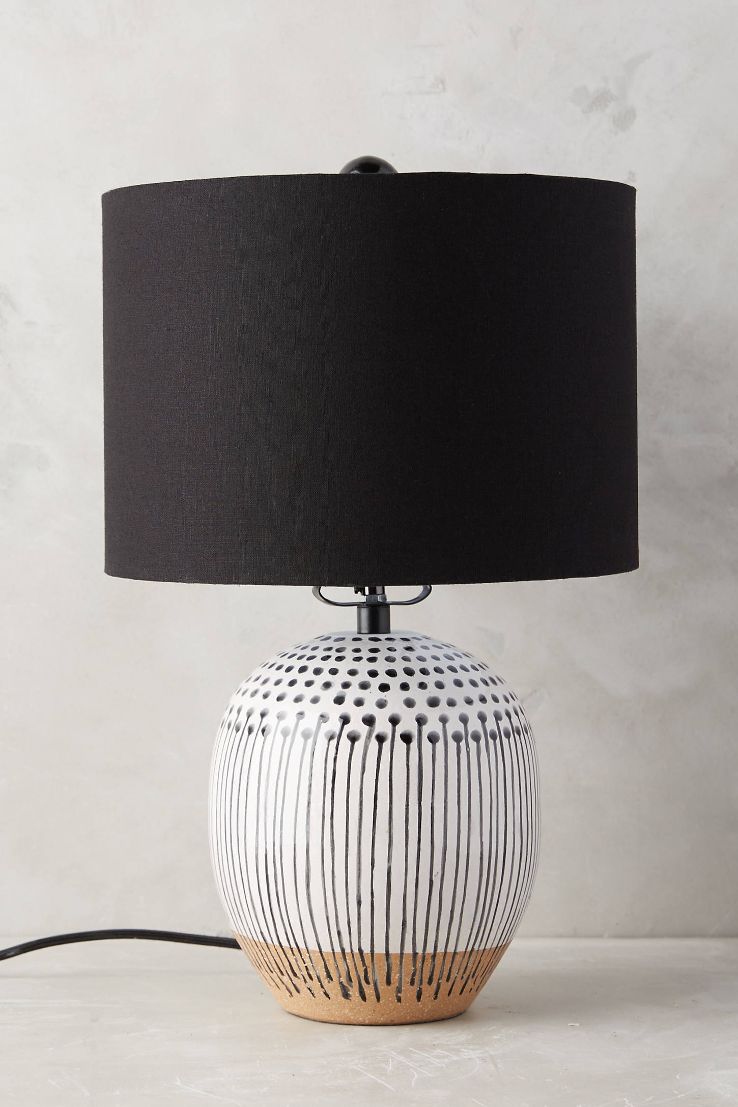 Uteki Painted Table Lamp By Anthropologie in Black Size S - Image 0
