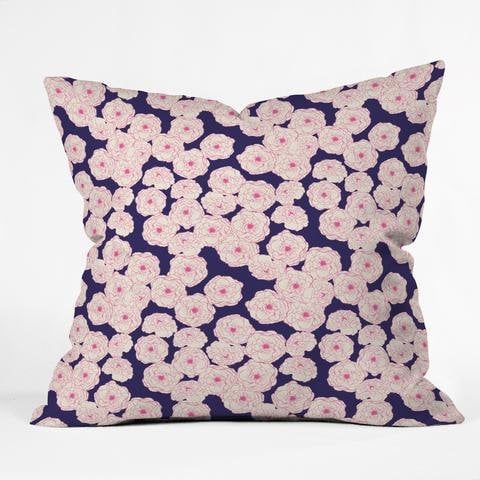 FLORAL SOPHISTICATION IN NAVY, PILLOW COVER ONLY - Image 0