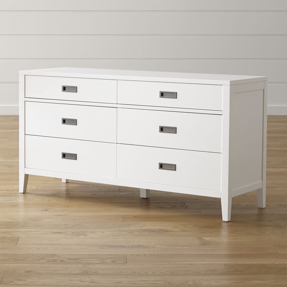 Arch White 6-Drawer Dresser - Image 0
