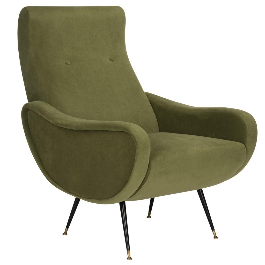 Elicia Velvet Retro Mid Centry Accent Chair - Hunter Green - Arlo Home - Image 0