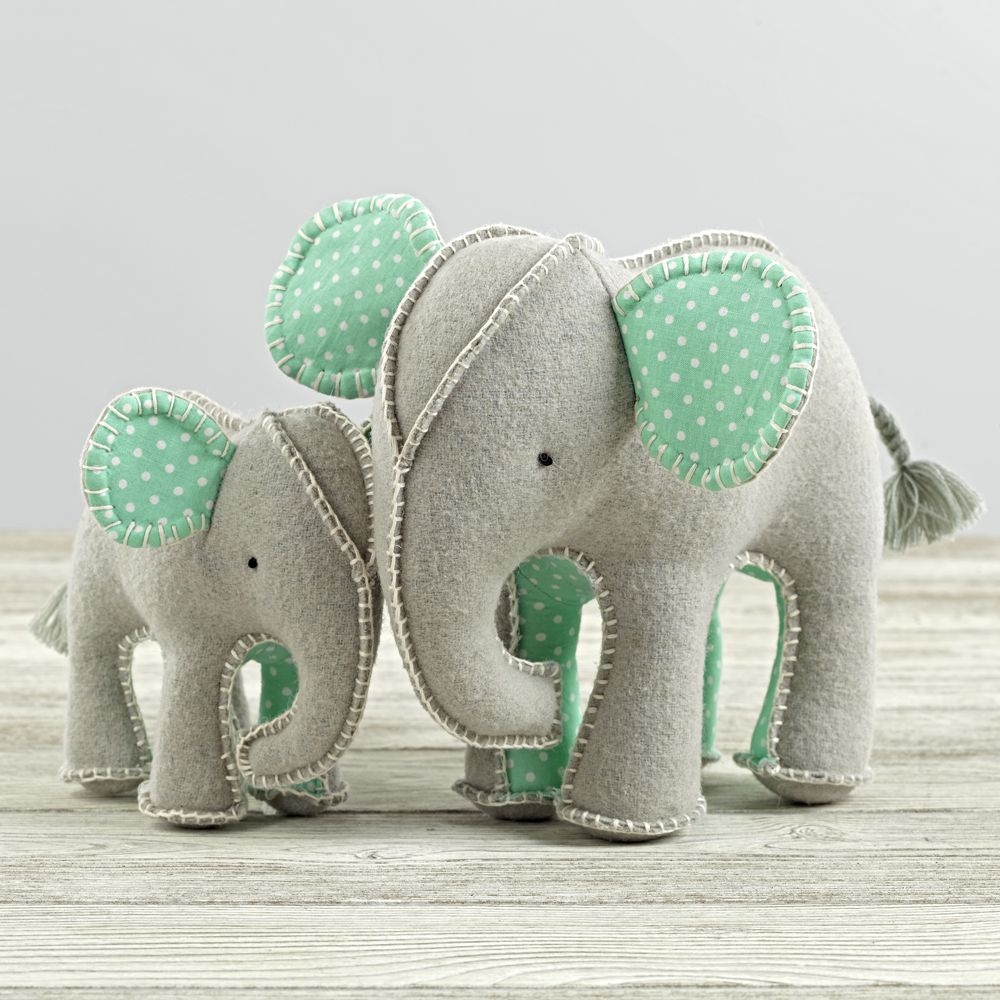 Elephant Stuffed Animals, Set of 2 - Image 0
