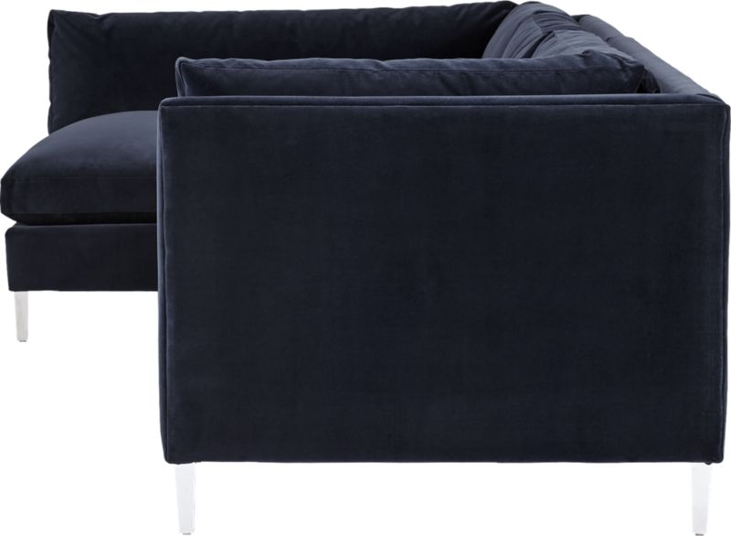 Decker 2-Piece Blue Velvet Sectional Sofa - Image 3