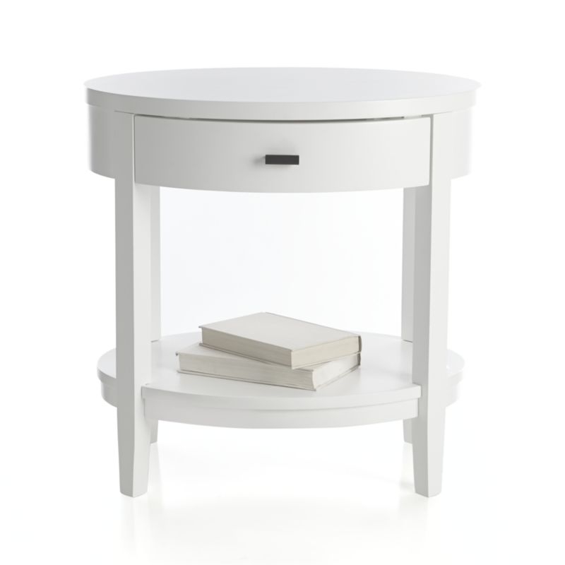 Arch White Oval Nightstand - Image 3
