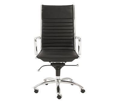 Fowler High Back Desk Chair, Black/Silver - Image 1