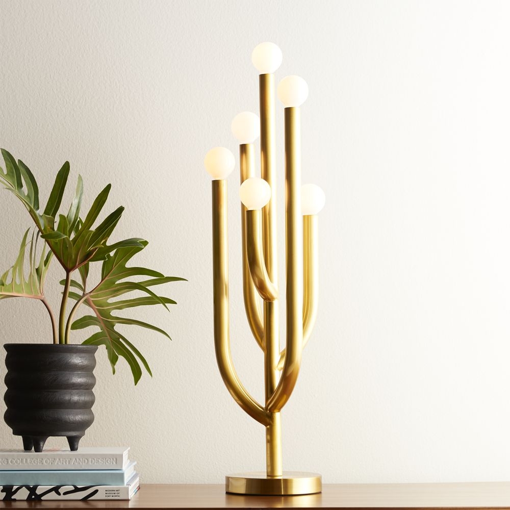 Cacti Glow Brass Table Lamp - Image 2