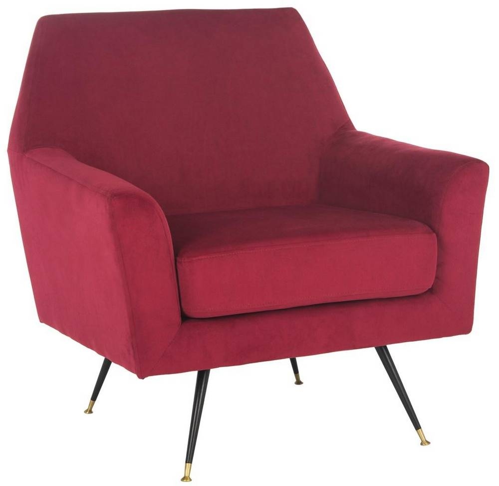 Nynette Velvet Retro Mid Century Accent Chair -  Maroon  - Arlo Home - Image 0
