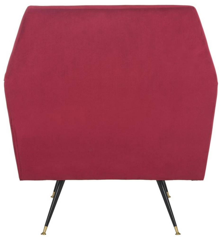 Nynette Velvet Retro Mid Century Accent Chair -  Maroon  - Arlo Home - Image 4
