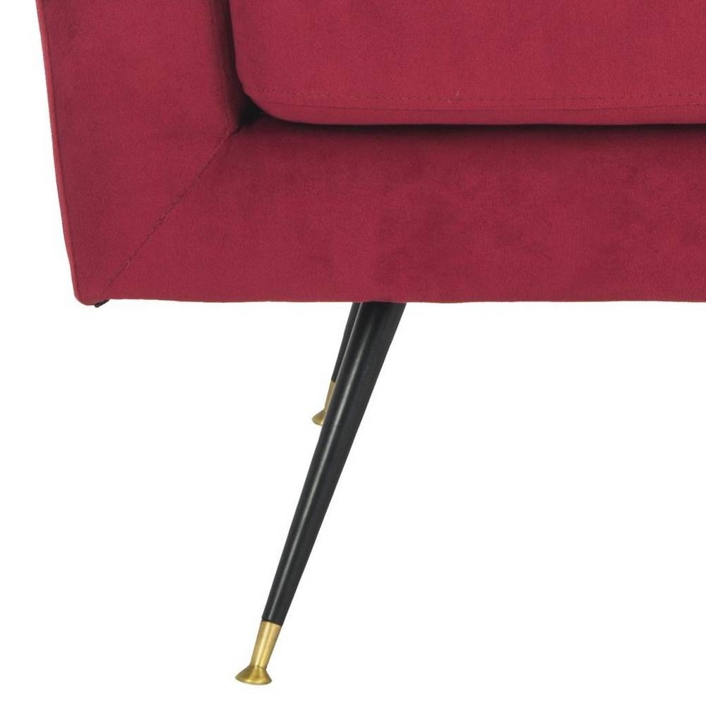 Nynette Velvet Retro Mid Century Accent Chair -  Maroon  - Arlo Home - Image 5