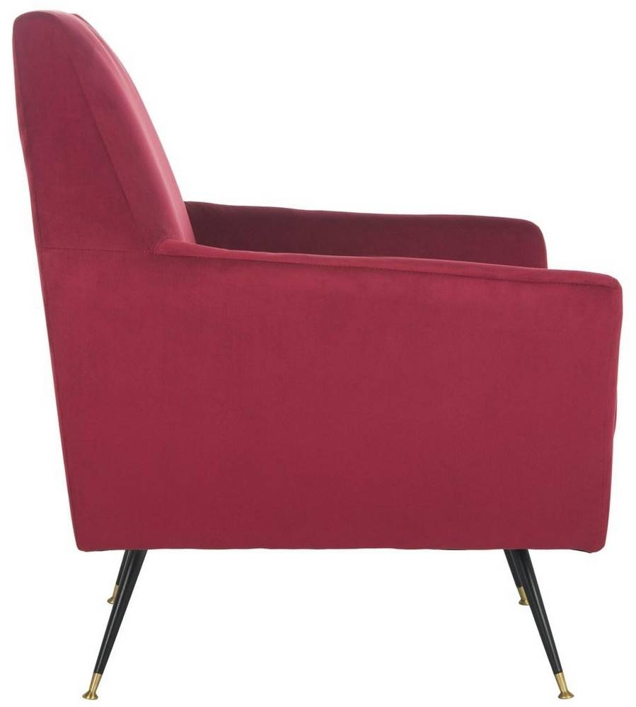 Nynette Velvet Retro Mid Century Accent Chair -  Maroon  - Arlo Home - Image 6