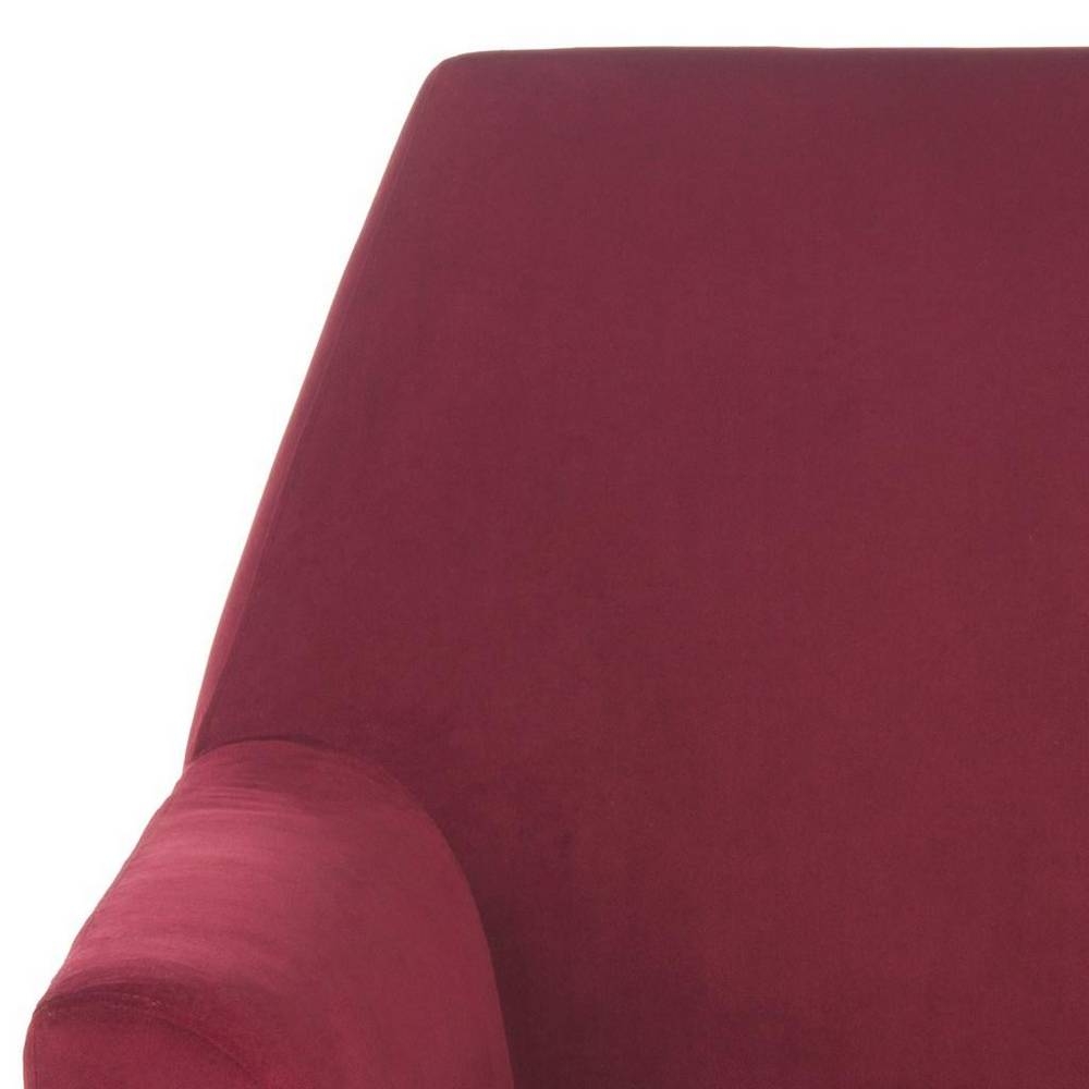 Nynette Velvet Retro Mid Century Accent Chair -  Maroon  - Arlo Home - Image 7
