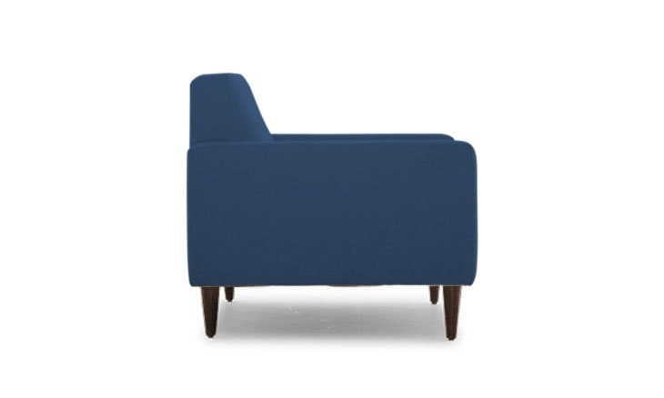 Blue Korver Mid Century Modern Chair - Key Largo Denim - Coffee Bean - Image 1