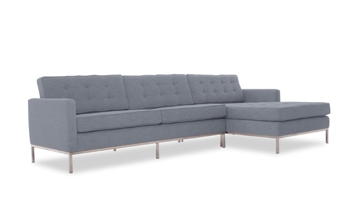 Gray Franklin Mid Century Modern Sectional - Dawson Slate - Right - Image 1