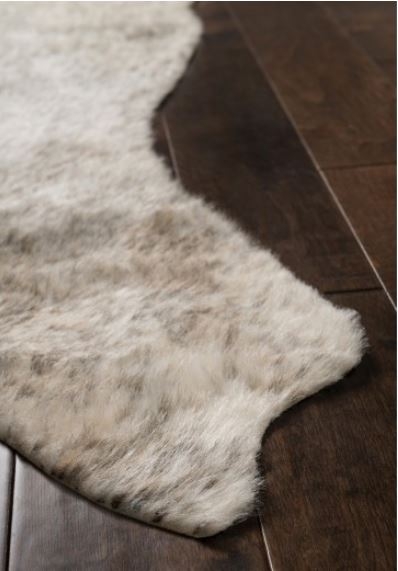 Winsley Faux Cowhide Rug, Ivory and Grey - Image 1
