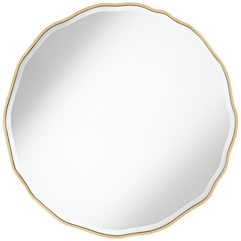 Lissa Gold Waved Edge 31 1/2" x 31 1/2" Wall Mirror - Image 0