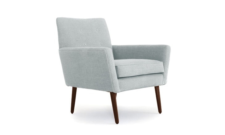 Blue Burns Mid Century Modern Chair - Origin Mist - Mocha - Image 0