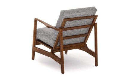 Gray Graham Mid Century Modern Chair - Taylor Felt Grey - Walnut - Image 1