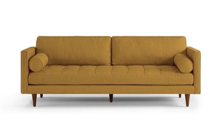 Yellow Briar Mid Century Modern Sofa - Genova Gold - Medium - Image 0