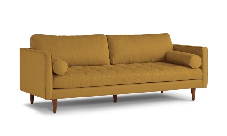 Yellow Briar Mid Century Modern Sofa - Genova Gold - Medium - Image 1