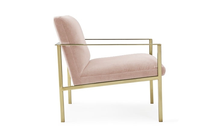 Pink Orla Mid Century Modern Accent Chair - Key Largo Blush - Image 1