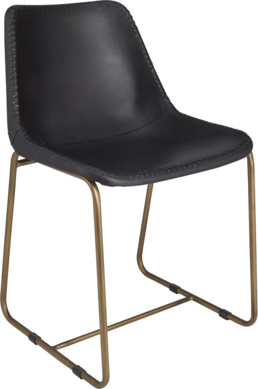 roadhouse black leather chair - Image 4