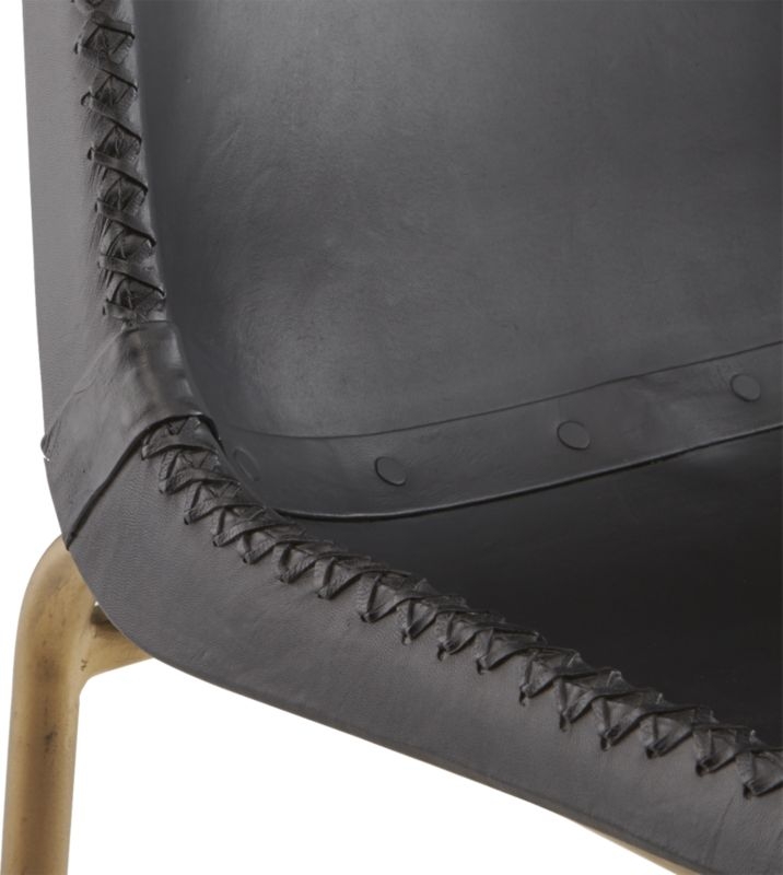 "roadhouse black leather 24"" counter stool" - Image 2