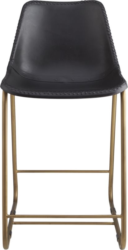 "roadhouse black leather 24"" counter stool" - Image 4