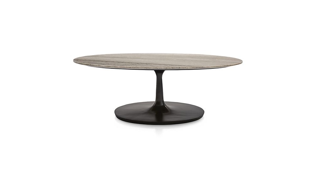 Nero Grey Marble Oval Coffee Table - Image 0