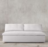 CLOUD TRACK ARM ARMLESS SOFA - natural- washed belgian linen - Image 1