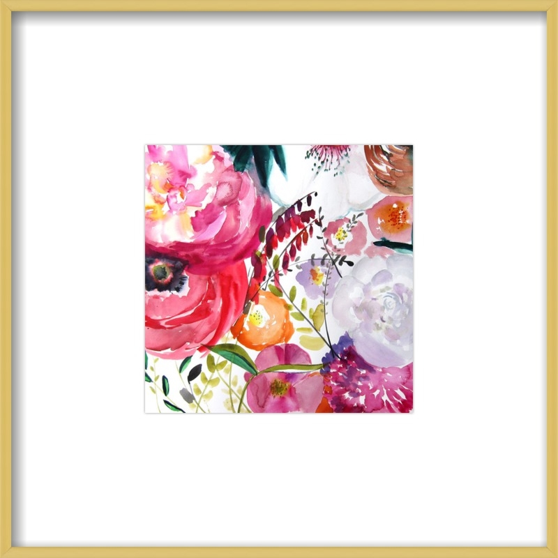 Bloom - 8" x 8" with Frosted Gold Metal frame, with matte - Image 0