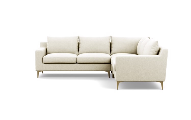 SLOAN CORNER SECTIONAL - 101"L - Coin Structured Cloth - Brass L Leg - Image 0