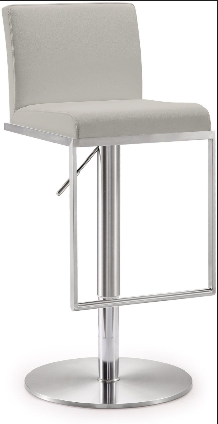 Amalfi Light Grey Performance Vegan Leather Stool - Image 0