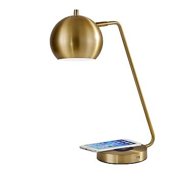 Abraham PB Charge LED Task Lamp, Brass - Image 1